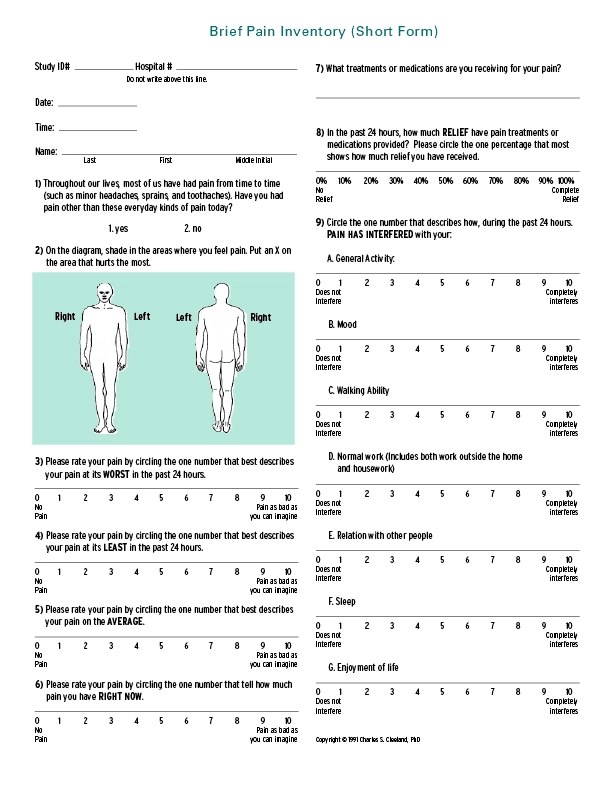 Brief Pain Inventory fisioscience