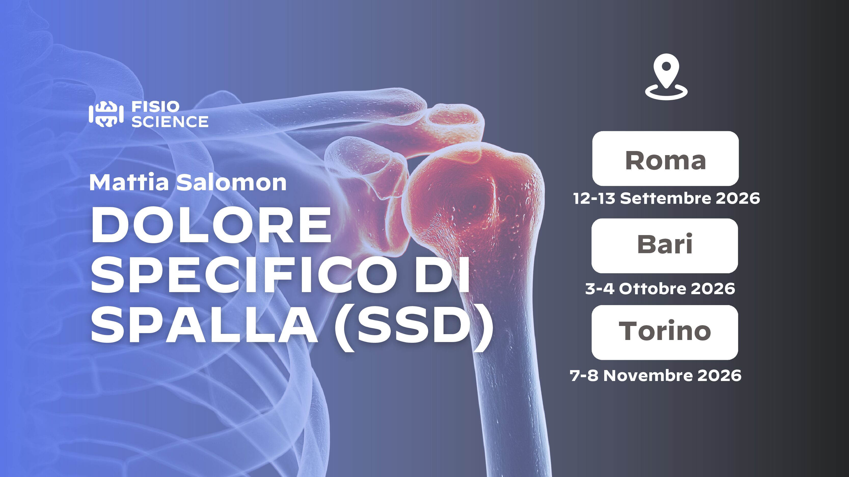 Dolore Specifico di Spalla: Valutazione, gestione e riabilitazione del paziente con spalla dolorosa. Dalla rigidità all'instabilità