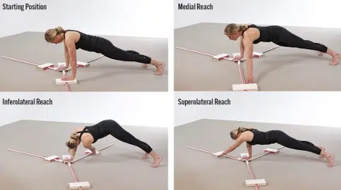 Esecuzione dell'Y balance test upper limb