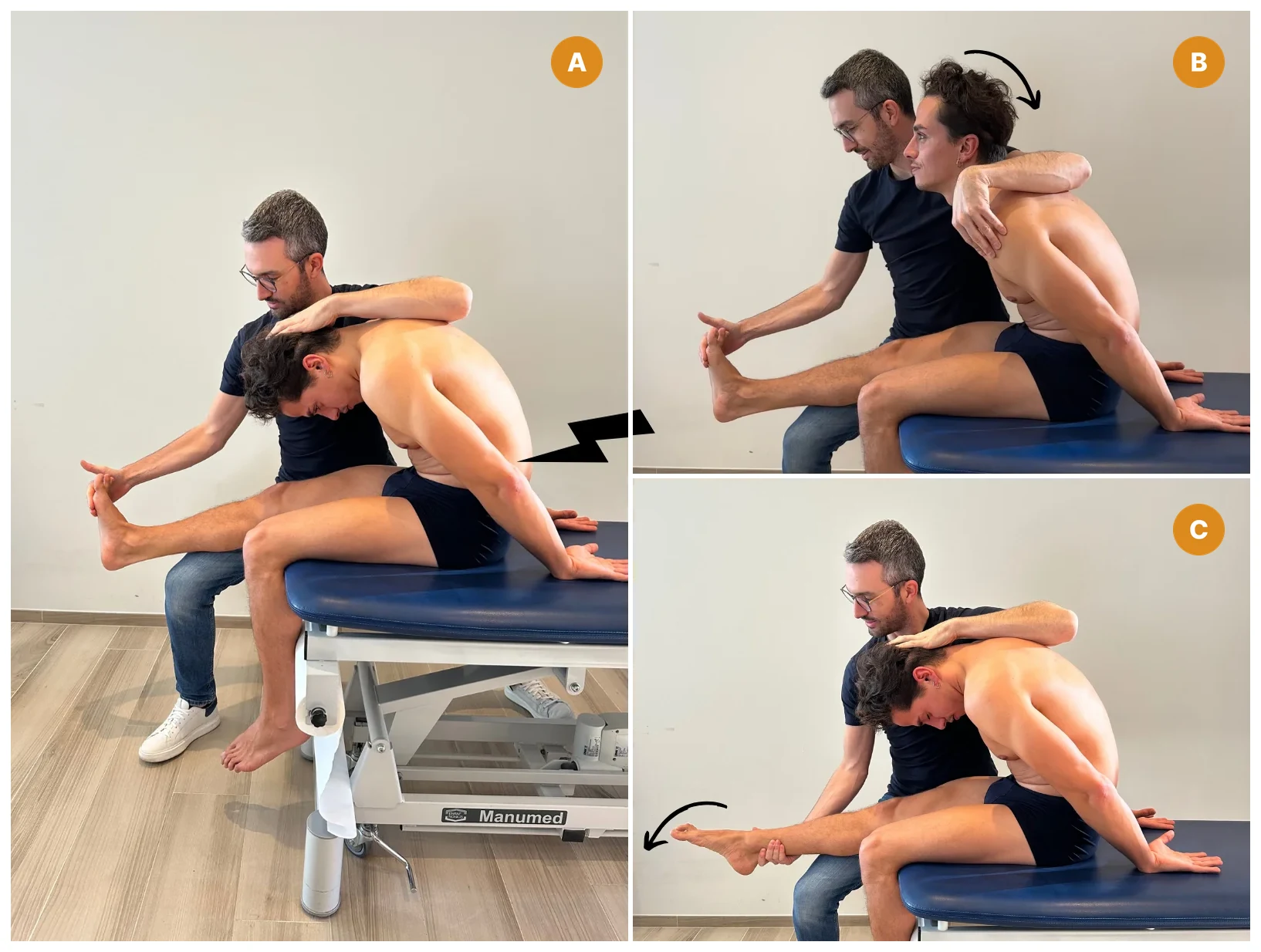 Slump test con differenziazione strutturale cervicale o di caviglia
